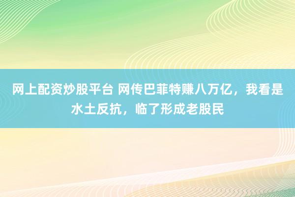 网上配资炒股平台 网传巴菲特赚八万亿，我看是水土反抗，临了形成老股民